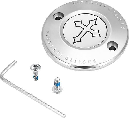 FIGURATI DESIGNS Timing Cover 2 Hole Stainless Steel Cross FD41-TC-2H-SS
