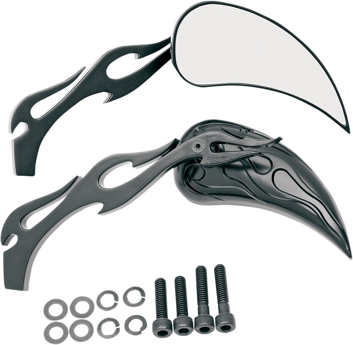 Drag Specialties Flame Teardrop Mirror 0640-0289