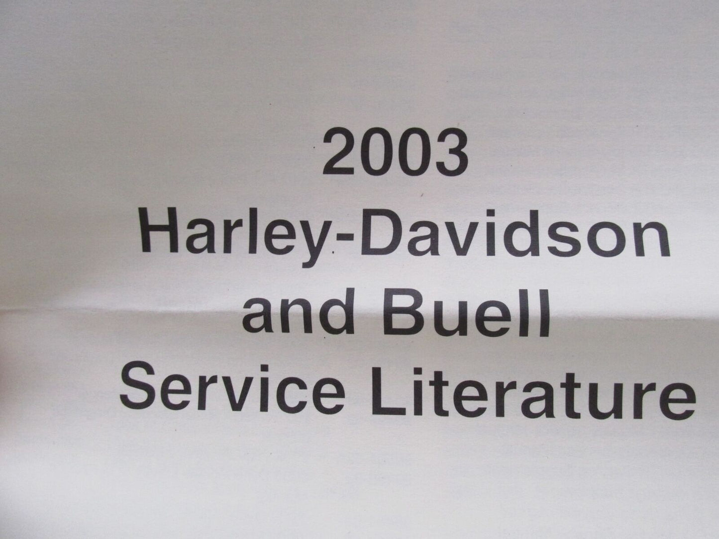 Harley-Davidson and Buell 2003 Service Manual Literature 99469-02