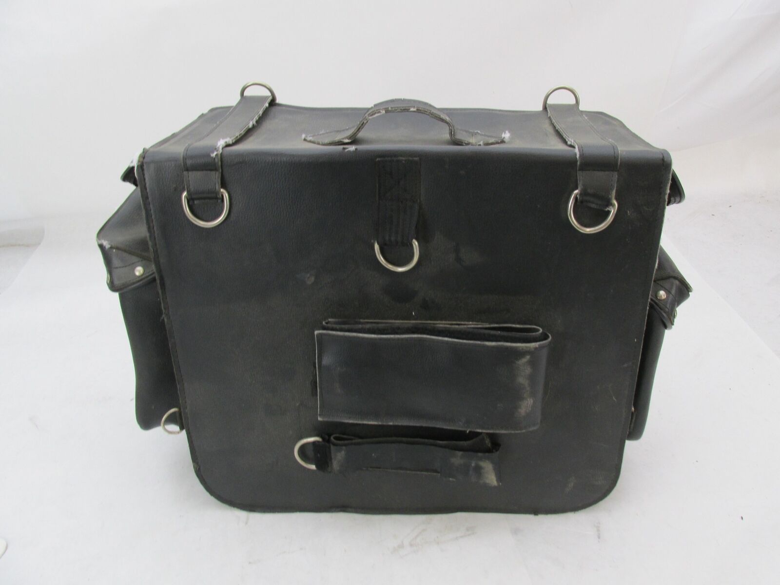 Harley Davidson Black Synthetic Leather Studded Sissy Bar Backrest Touring Bag