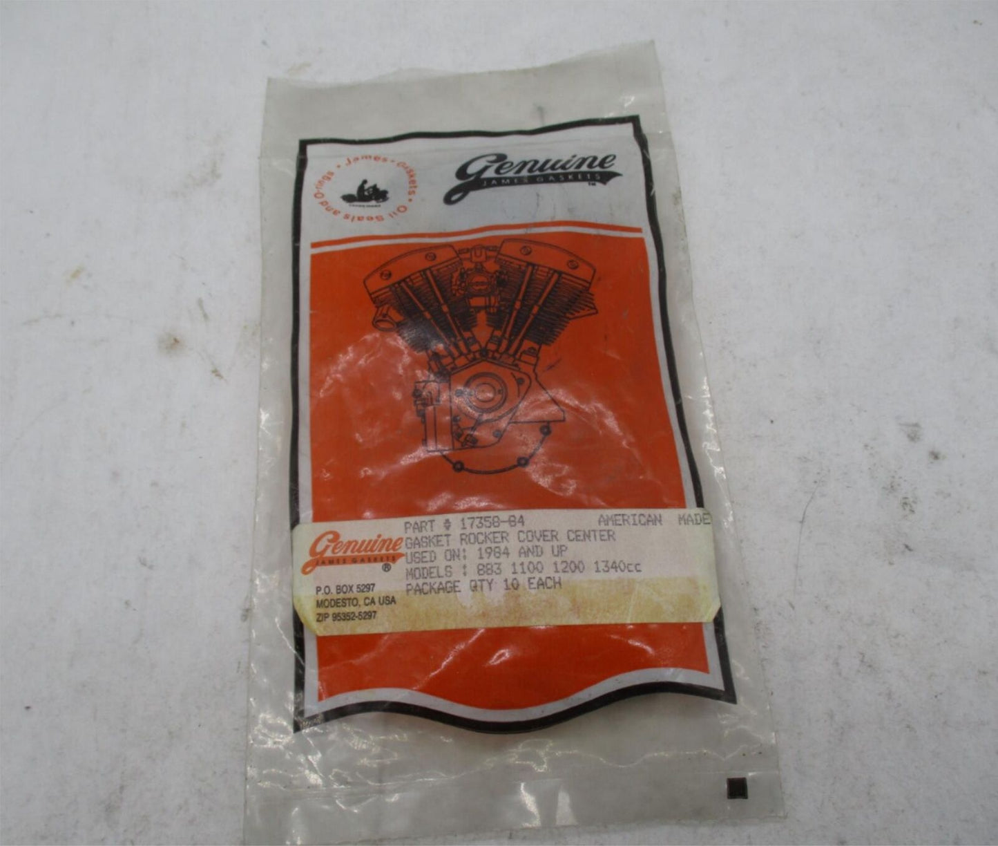 Pack of 10 Harley Davidson James Gasket Inner Rocker Cover Gaskets 17358-84