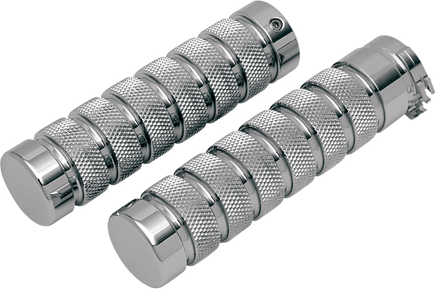 Accutronix Elite Chrome Billet Grips Knurled-Notch GR100-KNC