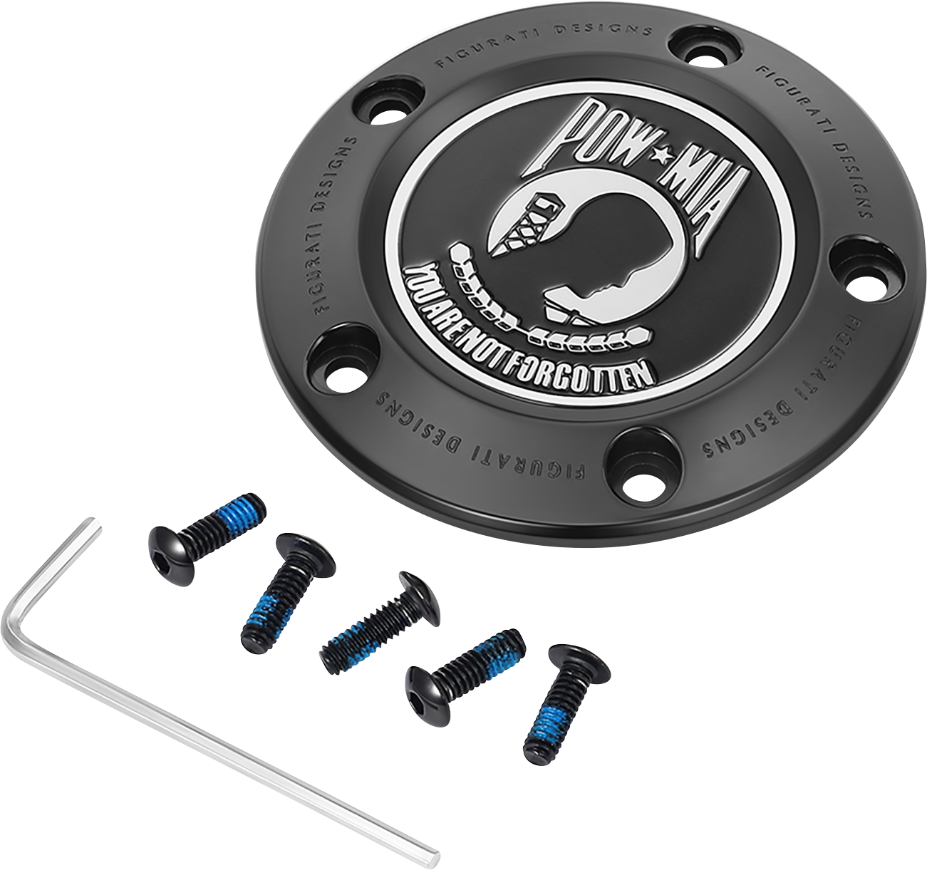 FIGURATI DESIGNS Timing Cover 5 Hole Black POW MIA FD50-TC-5H-BLK