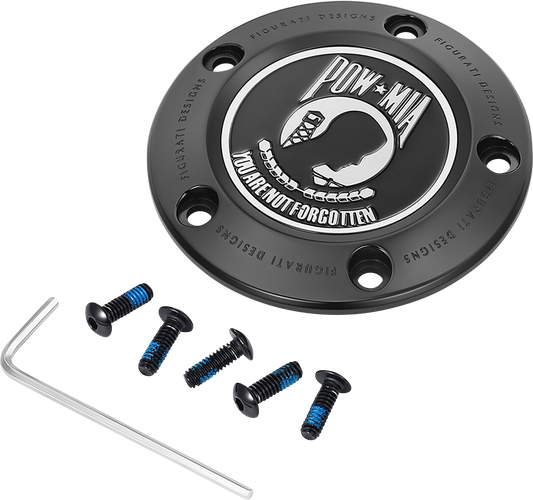 FIGURATI DESIGNS Timing Cover 5 Hole Black POW MIA FD50-TC-5H-BLK