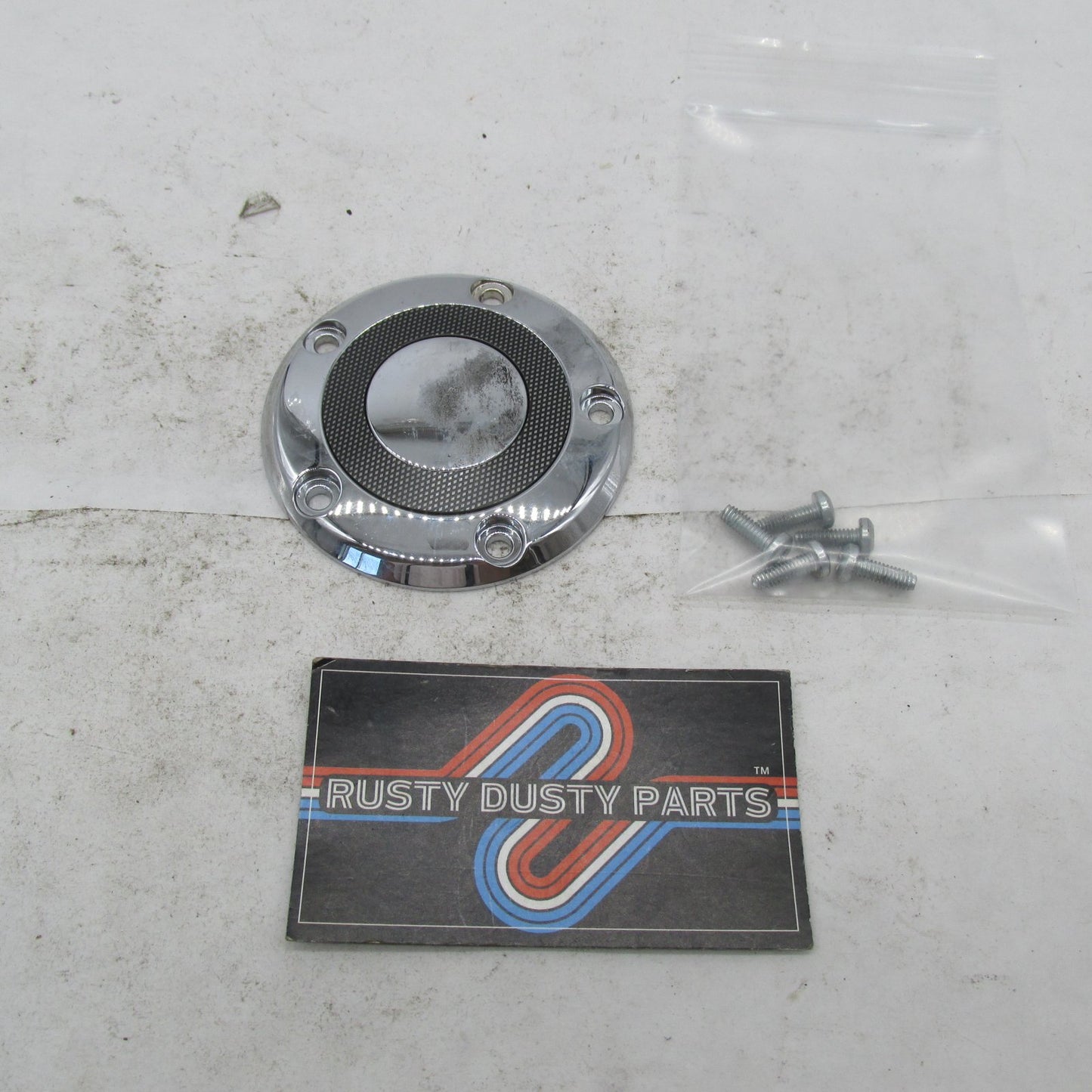 Harley Davidson OEM Chrome and Mesh 5 Hole Timing Cover with Hardware