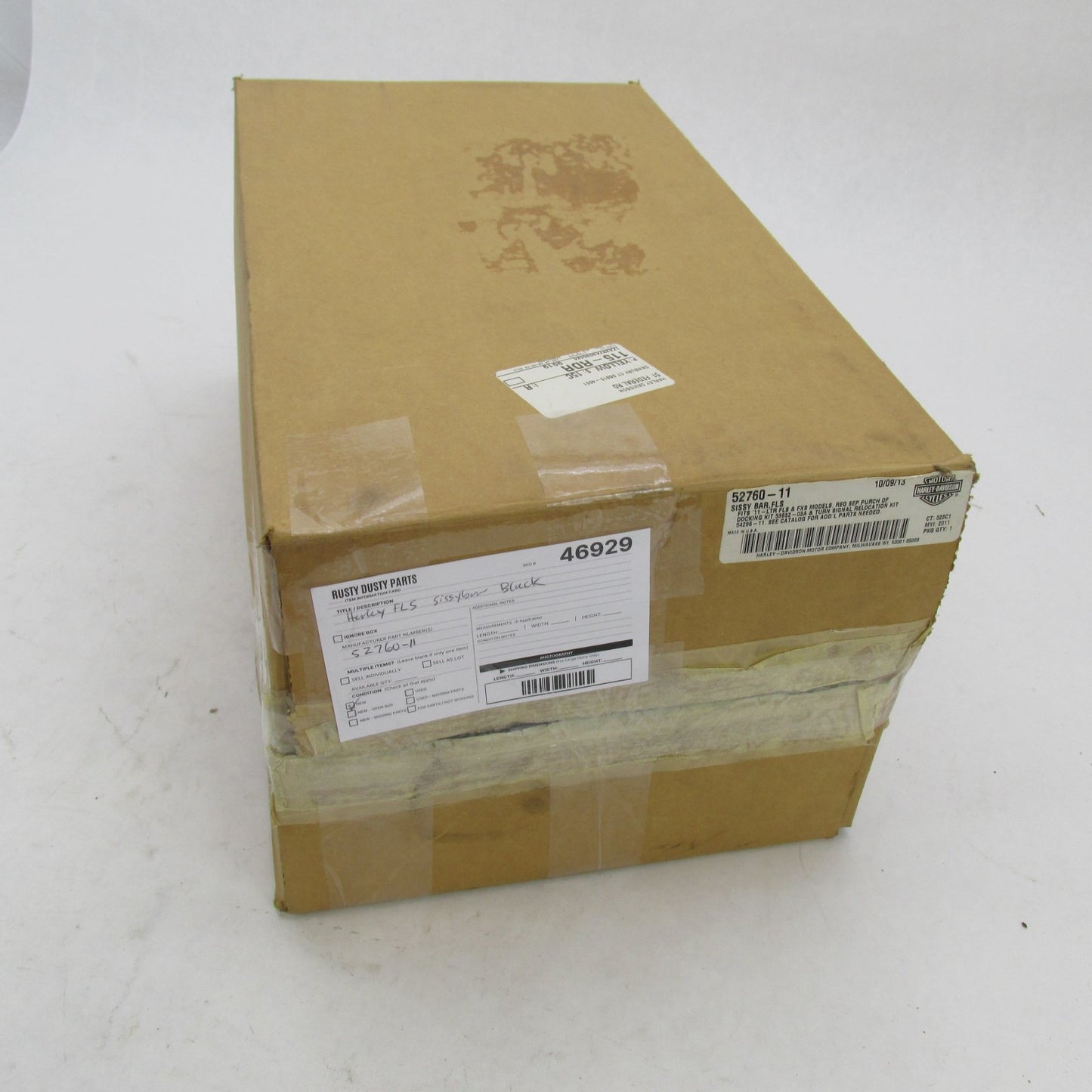 Harley Davidson NOS NIB Black Sissy Bar Passenger Backrest FLS 52760-1