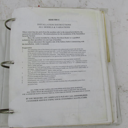 Harley Davidson Genuine 1980s-1990s Accessory Installation Instruction