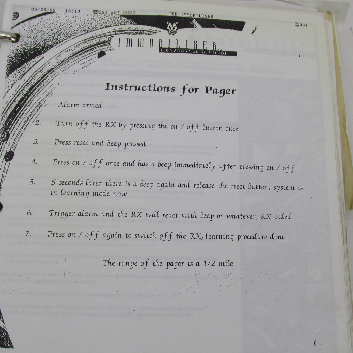 Harley Davidson Genuine 1980s-1990s Accessory Installation Instruction