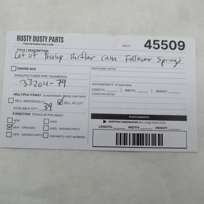 Lot of 39 Harley-Davidson OEM NOS Shifter Cam Follower Springs 33204-7