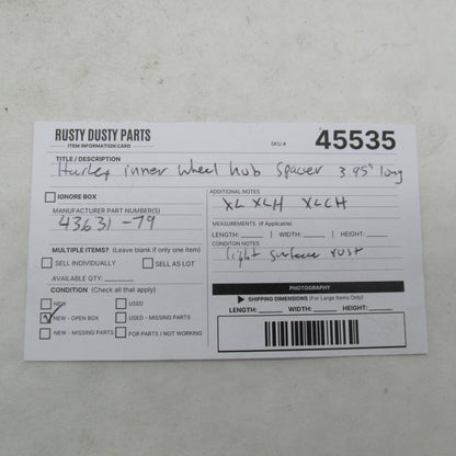 Harley-Davidson OEM NOS 79-81 Ironhead Sportster Inner Wheel Hub Space