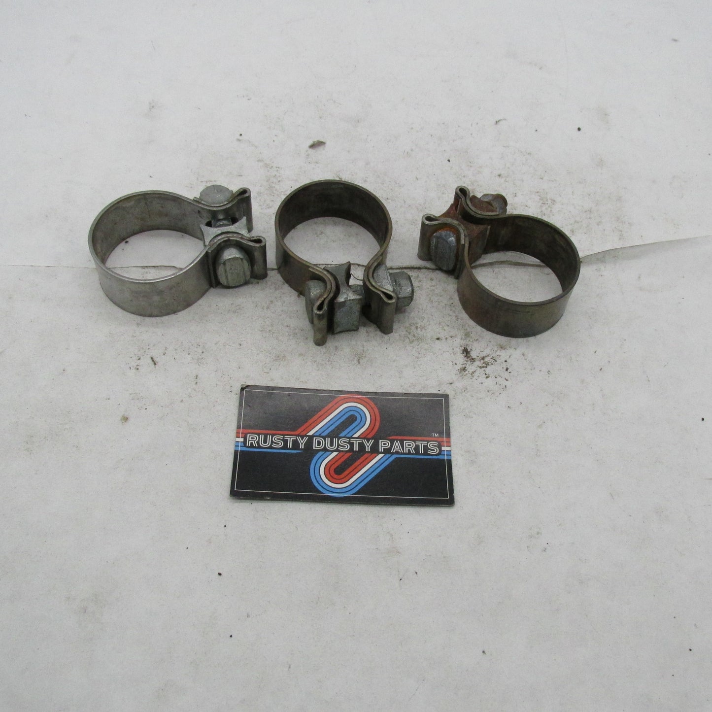 Lot of 3 Harley-Davidson OEM 1.75" 1-3/4" Heavy Duty Muffler Clamps 65