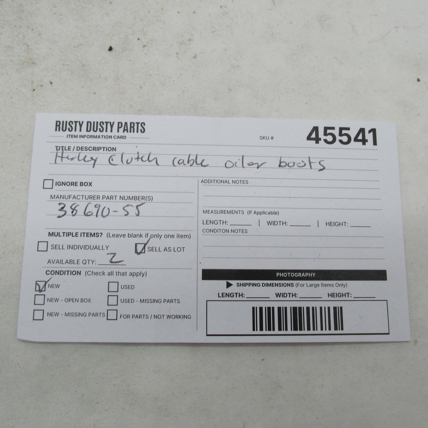 Lot of 2 Harley-Davidson OEM NOS K-Model Sportster Cable Oiler Boots 3
