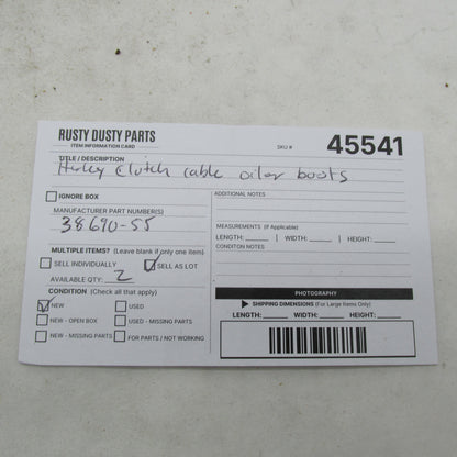 Lot of 2 Harley-Davidson OEM NOS K-Model Sportster Cable Oiler Boots 3