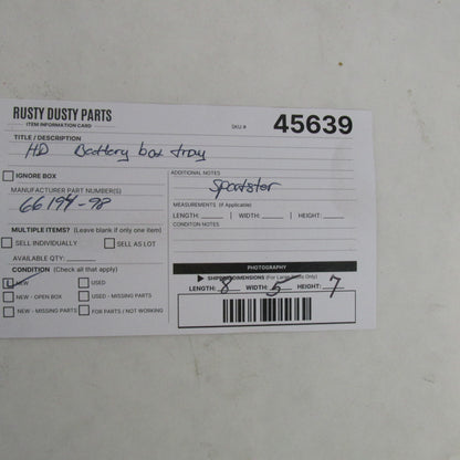 Harley Davidson OEM Battery Box Tray Holder XL883 Sportster 98-03 6619