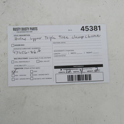 Harley-Davidson OEM Softail 41mm Chrome Upper Triple Tree Clamp 45456-