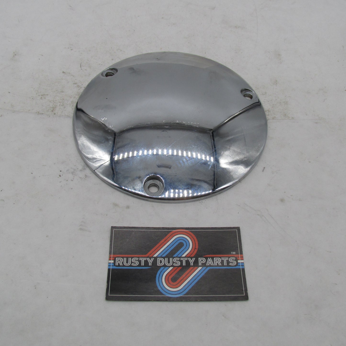 Harley OEM 70-98 Big Twin Chrome Domed 3-Hole Derby Clutch Cover 25392