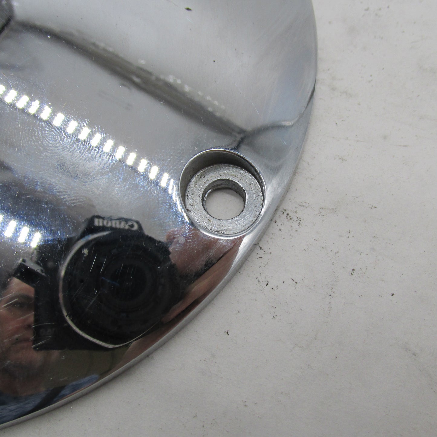 Harley OEM 70-98 Big Twin Chrome Domed 3-Hole Derby Clutch Cover 25392