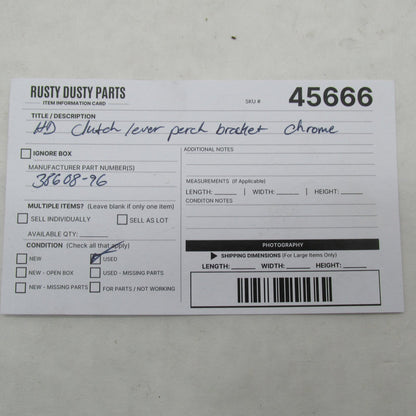 Harley Davidson OEM Chrome Left Clutch Lever Perch Bracket 38608-96
