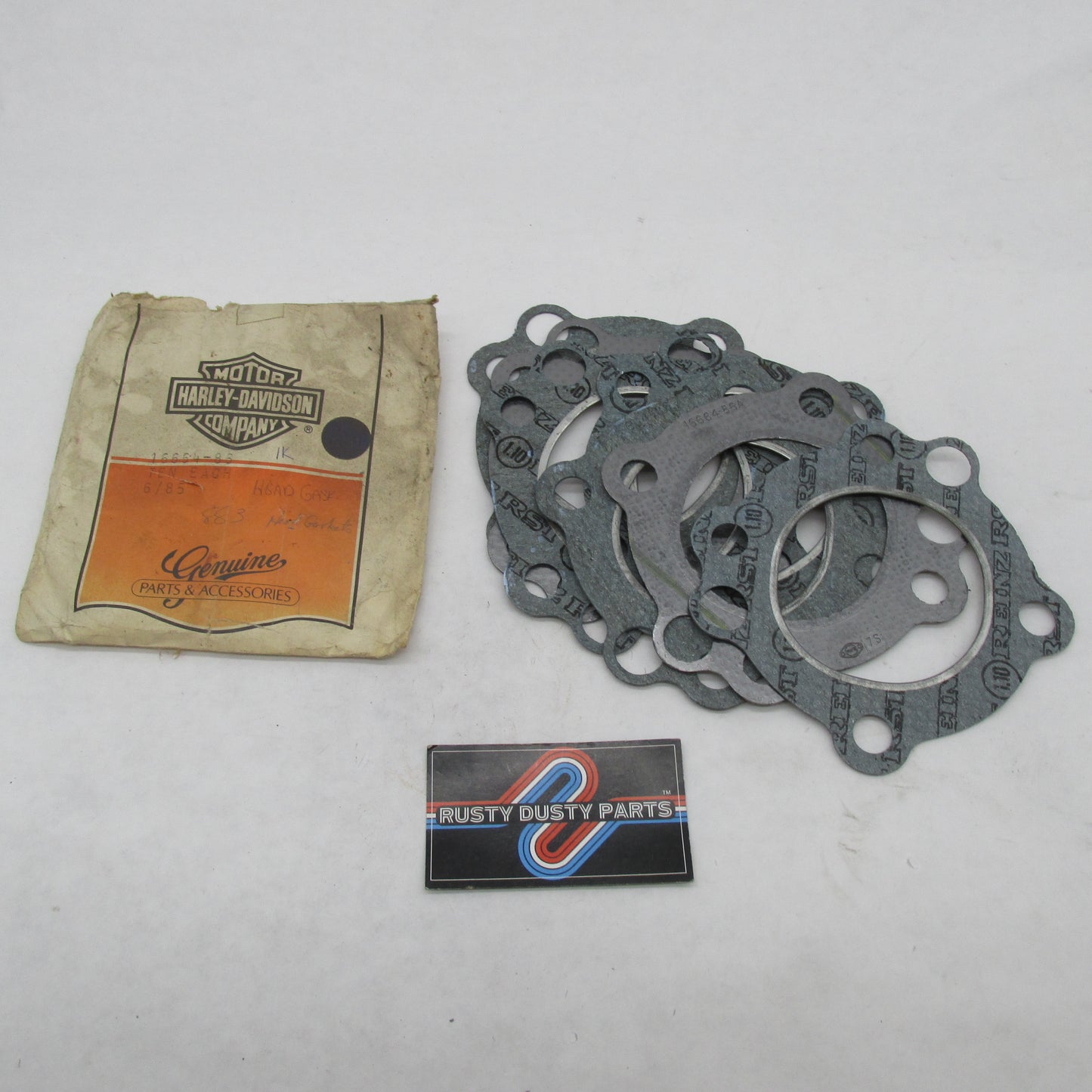 Lot of 7 Harley Davidson Genuine NOS Cylinder Head Gaskets 16664-86B