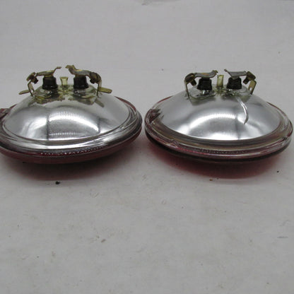 Pair of Harley Davidson Genuine NOS Red Sealed Pursuit Lamps Set 6872