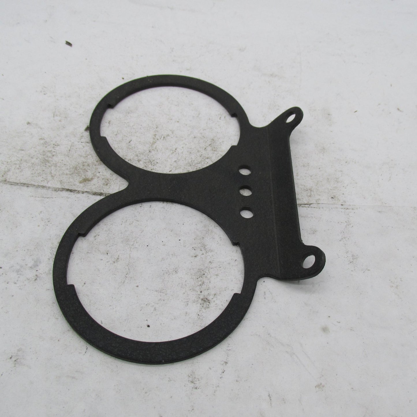 Harley Genuine 1974-82 AMF 3-Hole Wrinkle Black Dual Gauge Bracket 670