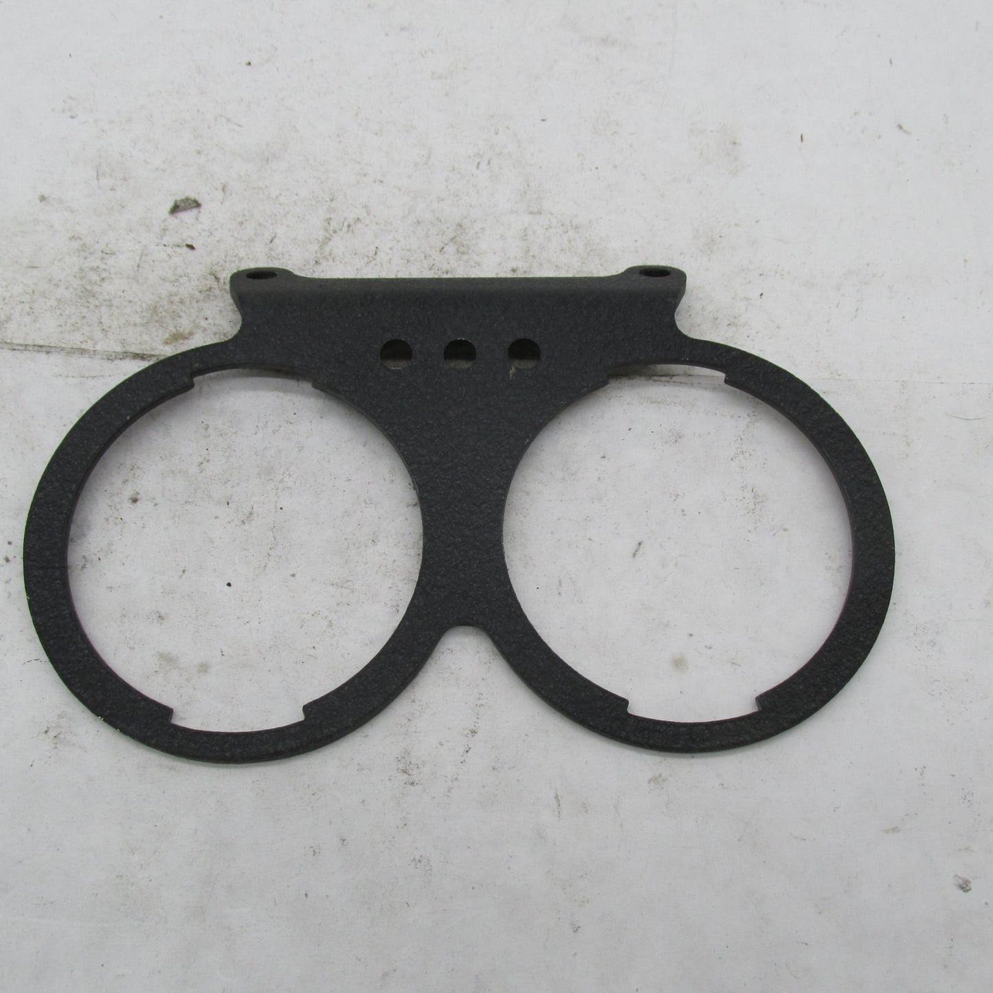 Harley Genuine 1974-82 AMF 3-Hole Wrinkle Black Dual Gauge Bracket 670