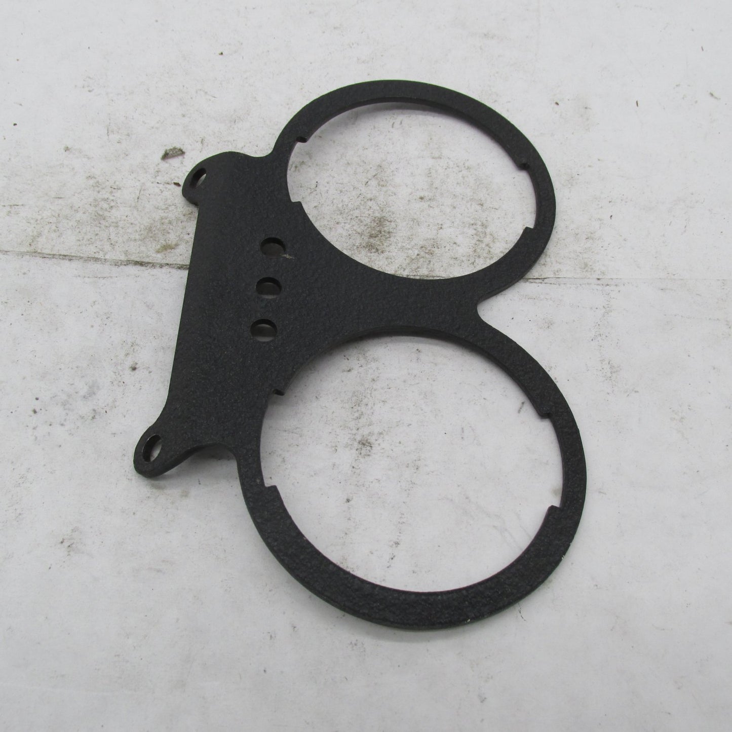 Harley Genuine 1974-82 AMF 3-Hole Wrinkle Black Dual Gauge Bracket 670