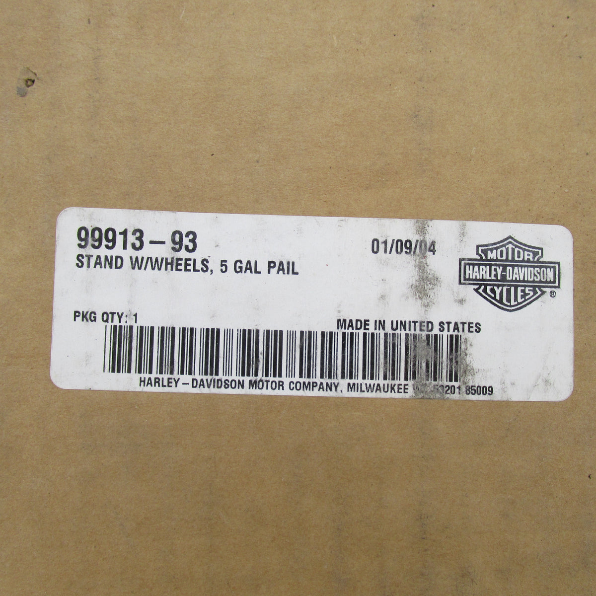 Harley Davidson OEM NOS Red 5 Gallon Bucket Stand w/ Wheels 99913-93