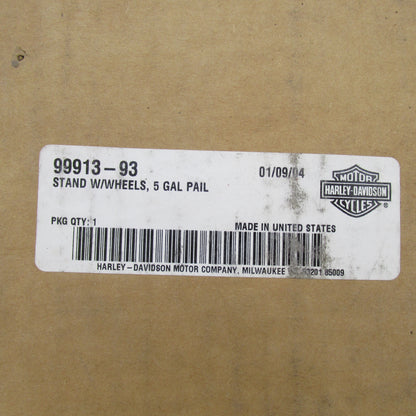 Harley Davidson OEM NOS Red 5 Gallon Bucket Stand w/ Wheels 99913-93