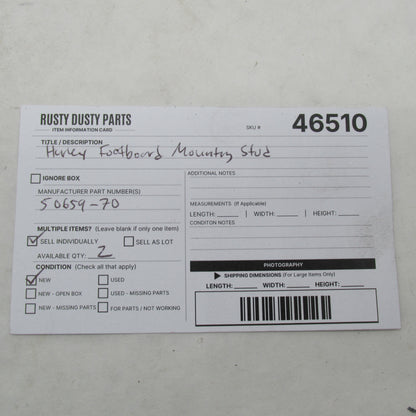 Harley-Davidson OEM 70-78 FL/FLH Left Front Footboard Support Stud 506