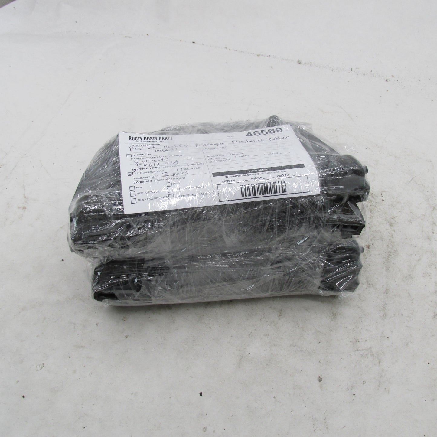 Pair of Harley-Davidson OEM Passenger Floorboard Rubber Inserts 50613-
