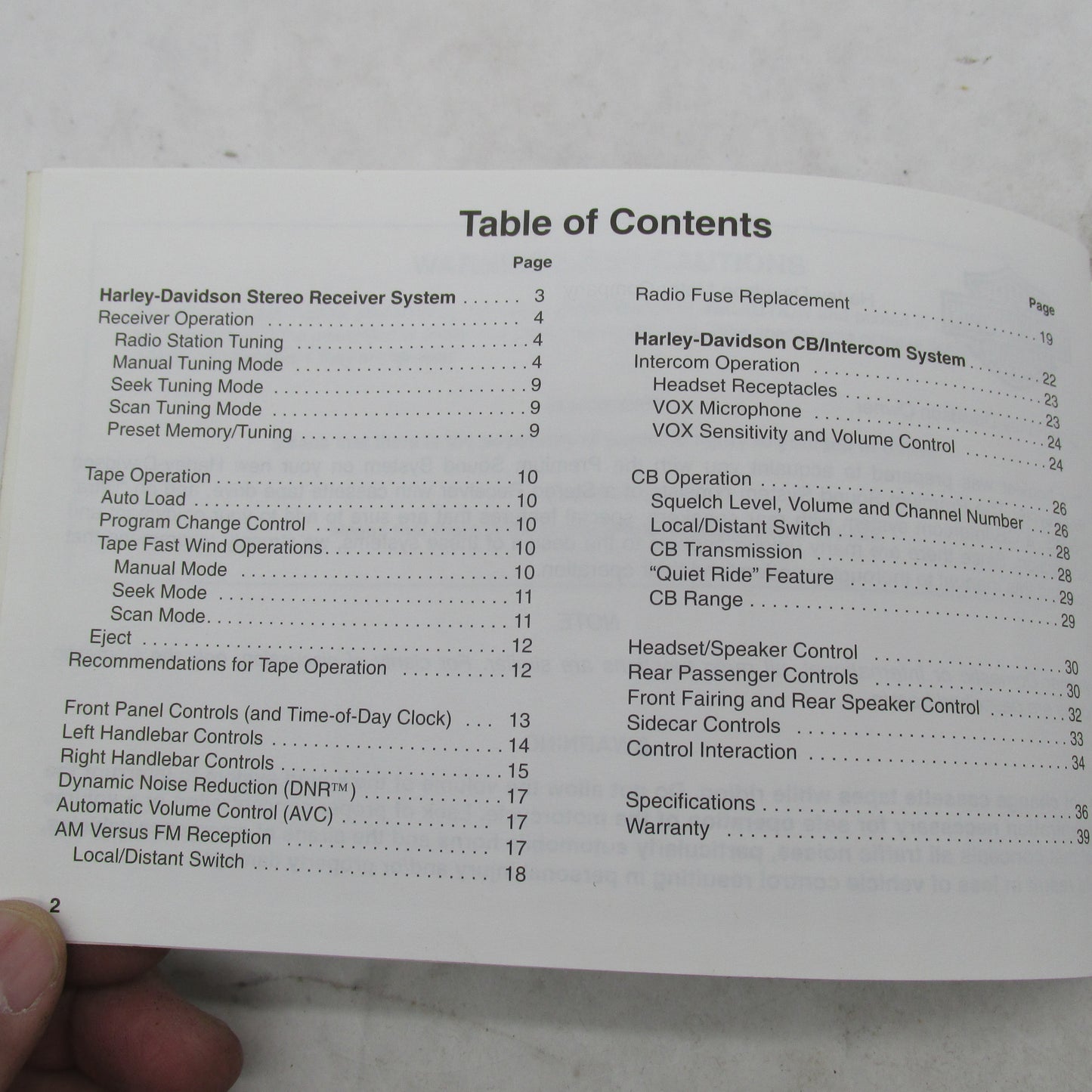 Harley-Davidson Official 1998 Premium Sound System Owner's Manual 9946