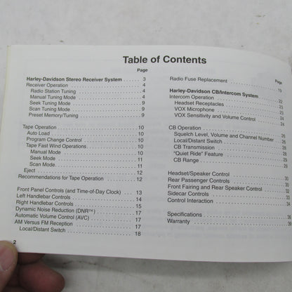 Harley-Davidson Official 1998 Premium Sound System Owner's Manual 9946