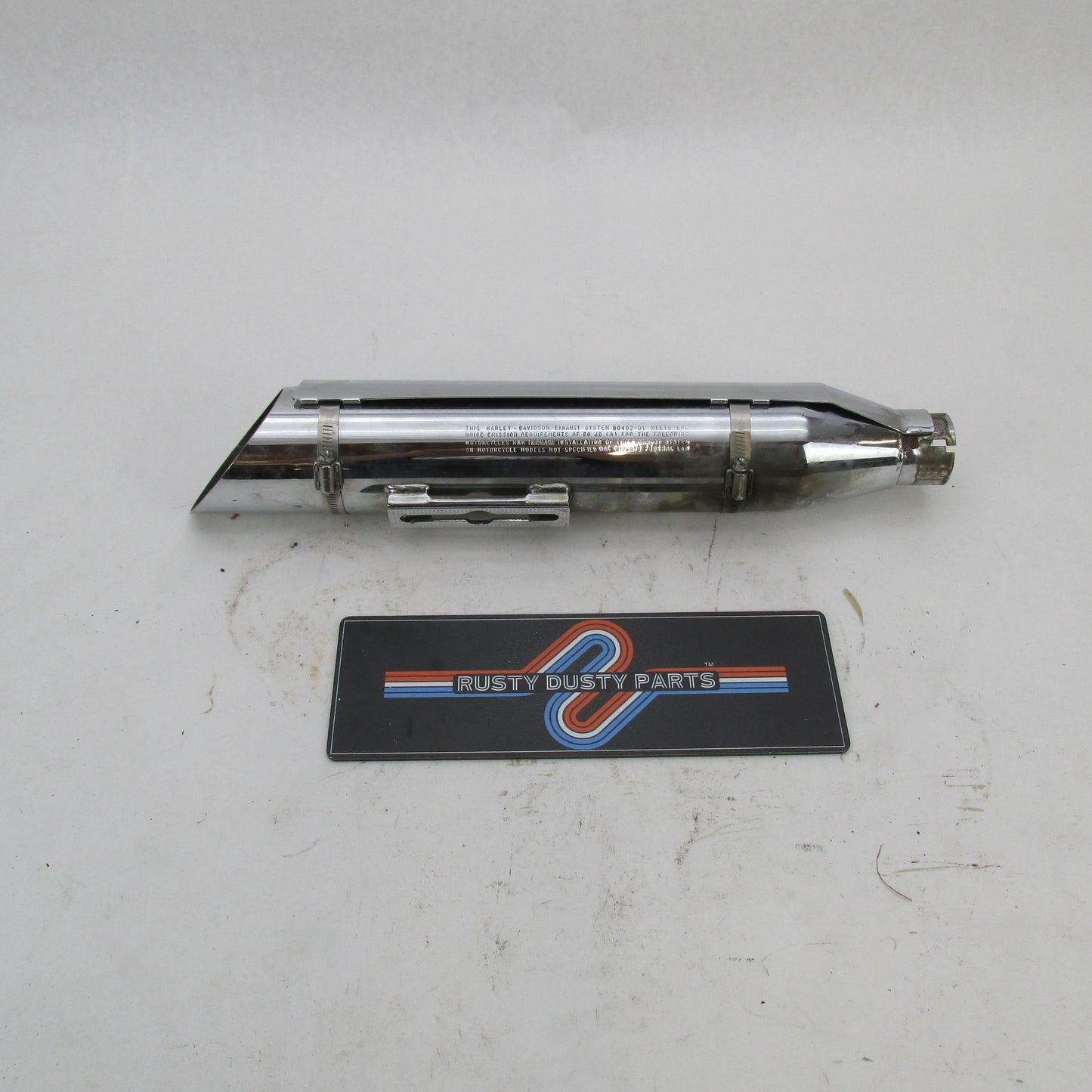 Harley-Davidson OEM Stock CVO Dyna Slash Cut Muffler Chrome 80402-01