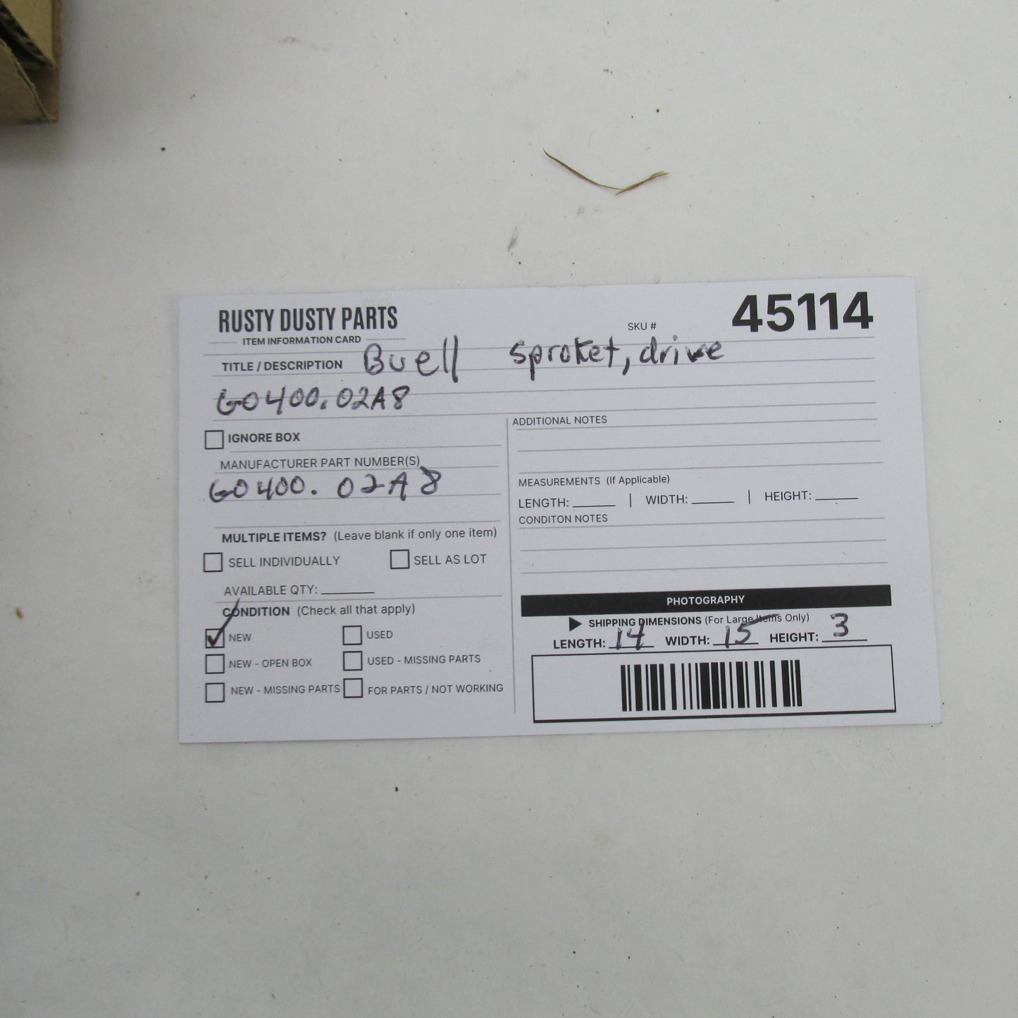Buell OEM NIB 2003 XB 72-Tooth Rear Drive Sprocket Pulley G0400.02A8