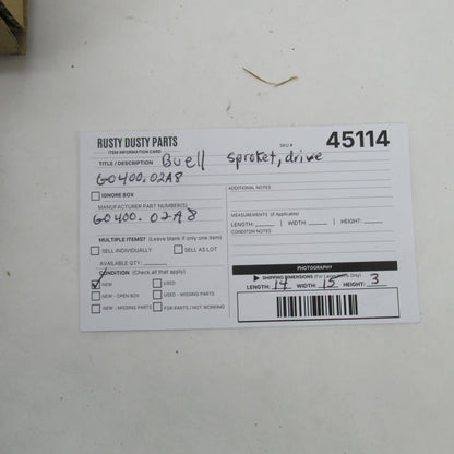 Buell OEM NIB 2003 XB 72-Tooth Rear Drive Sprocket Pulley G0400.02A8
