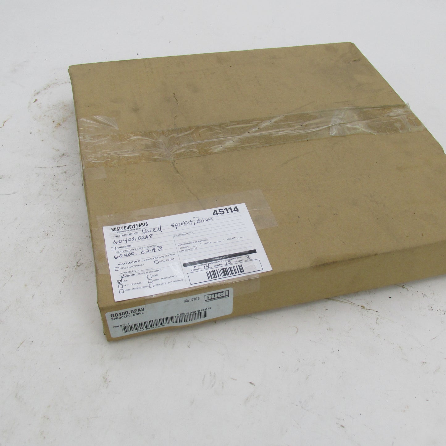 Buell OEM NIB 2003 XB 72-Tooth Rear Drive Sprocket Pulley G0400.02A8