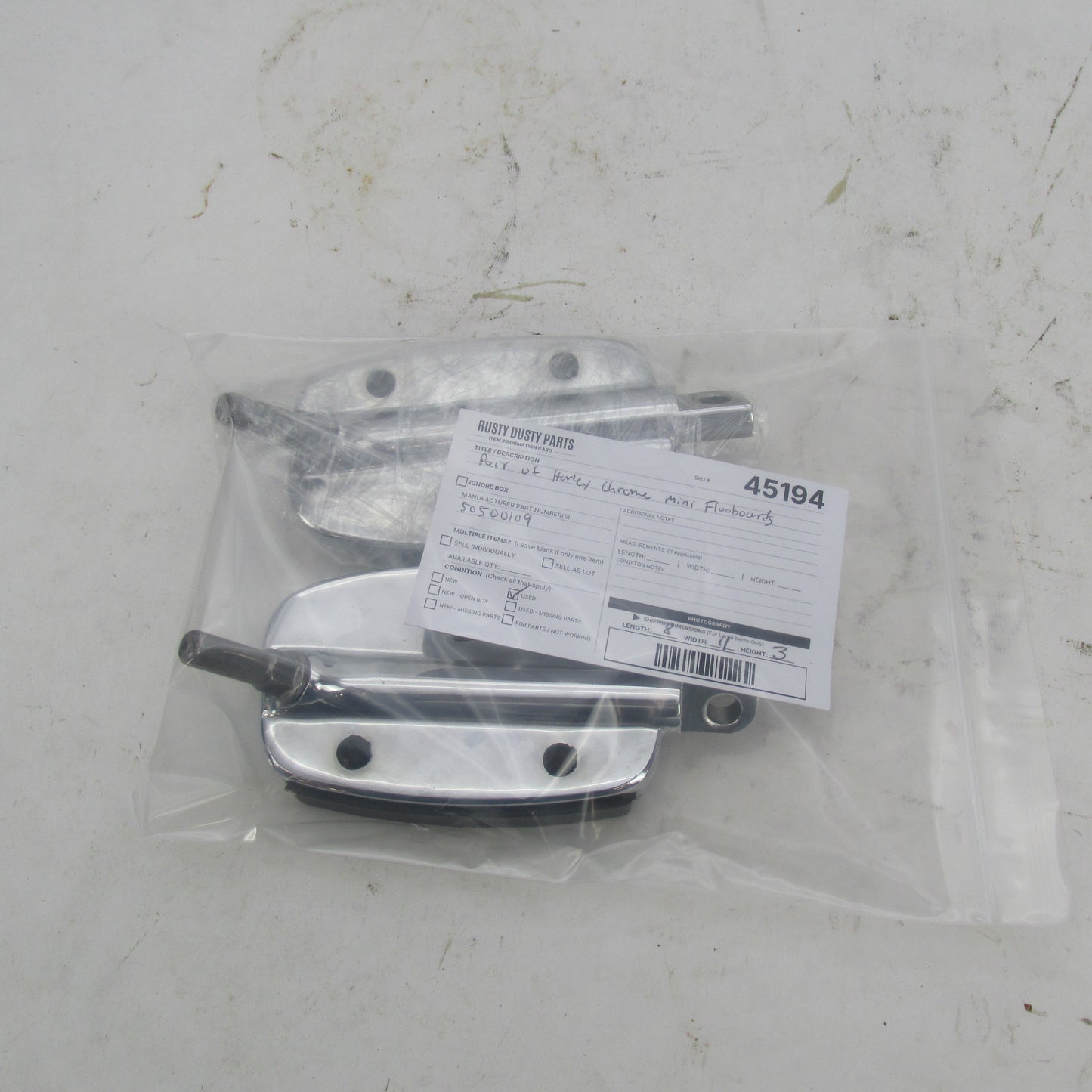 Pair of Harley-Davidson OEM Multi-Fit Mini Footboards Small Chrome 505