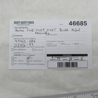 Harley 82-94 Police FXR/FXRT/FXRP/FXRD Brake Pedal Assembly 42403-87A