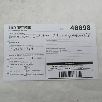 Harley-Davidson OEM 91-22 Sportster Evo Oil Pump Assembly 26204-91A