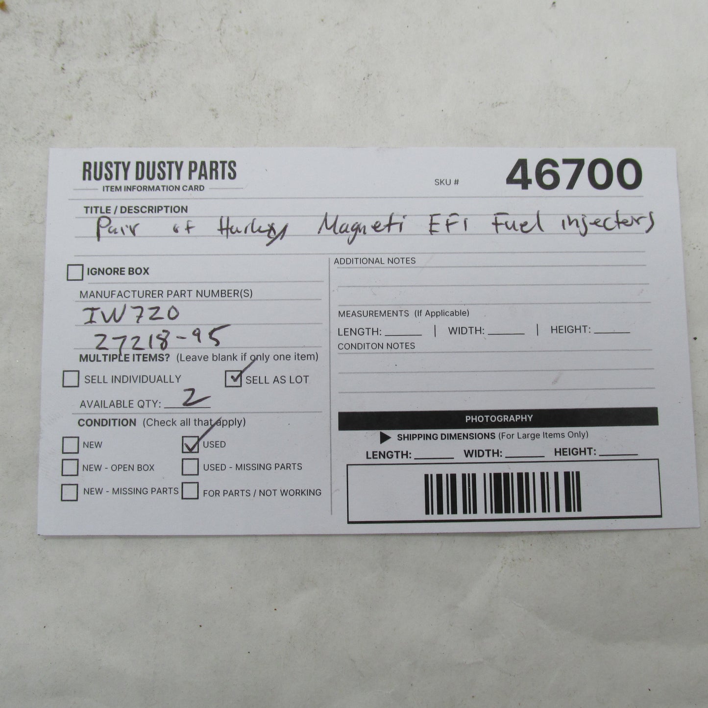 Pair of Harley OEM 95-99 Evo 80ci Magneti EFI Fuel Injectors 27218-95
