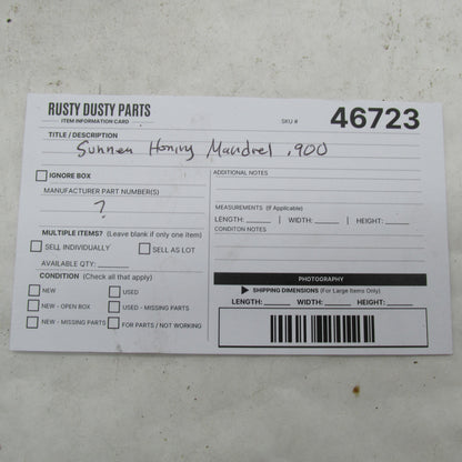 Vintage Sunnen .900" Keyway Honing Mandrel Body w/ Pivoting Metal Guid
