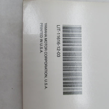 Yamaha YFM350FXLC Supplementary Service Manual LIT-11616-12-03