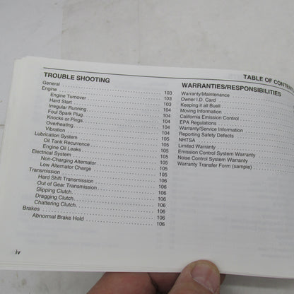 Buell Blast 2000 Owner's Manual Official Factory Manual 99476-00Y