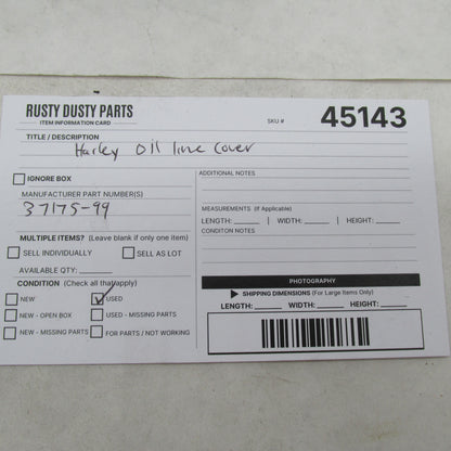 Harley Davidson OEM Touring Electra Glide Black Oil Line Cover 37175-9