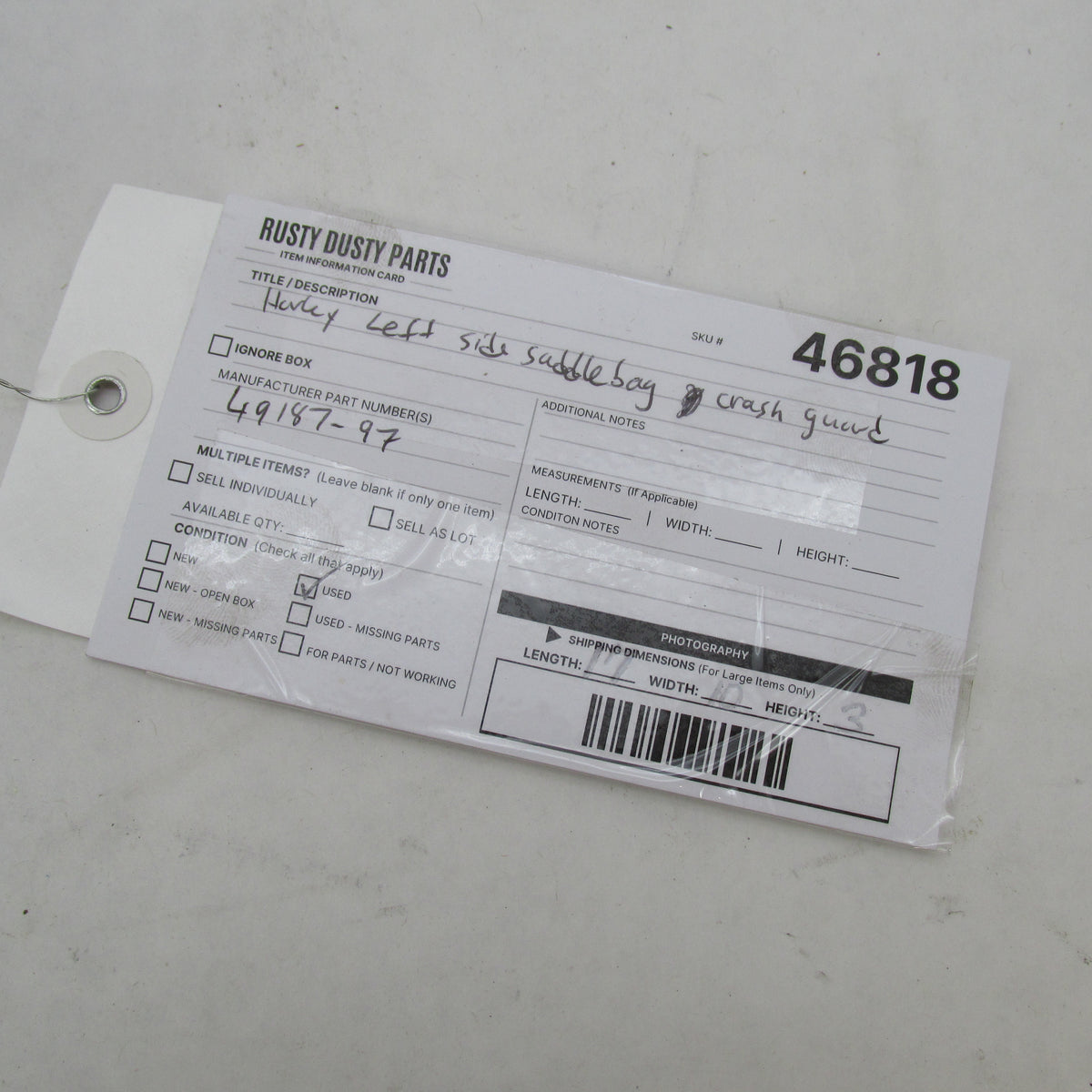 Harley Davidson OEM Left Side Saddlebag Crash Guard Road Glide 49187-9