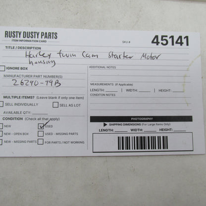 Harley Davidson Twin Cam Starter Motor Housing