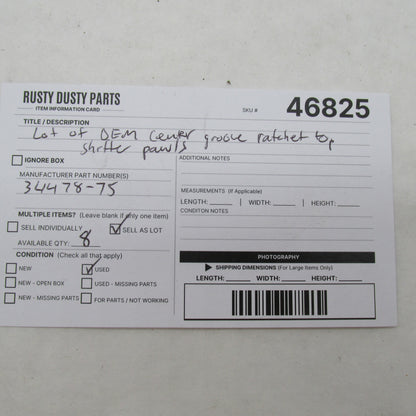 Lot of 8 Harley Davidson OEM Center Groove Rtchet Top 2 Spd Shftr Pawl