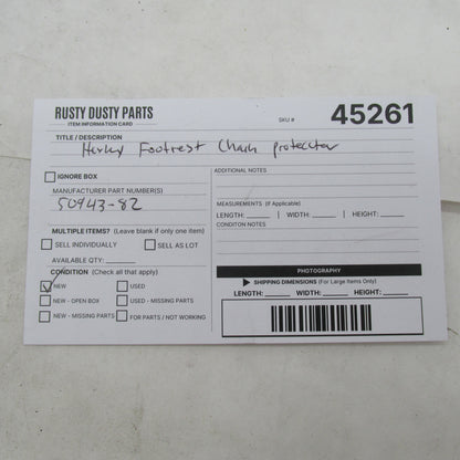Harley Davidson Genuine NOS Sportster Footrest Chain Protector 50943-8