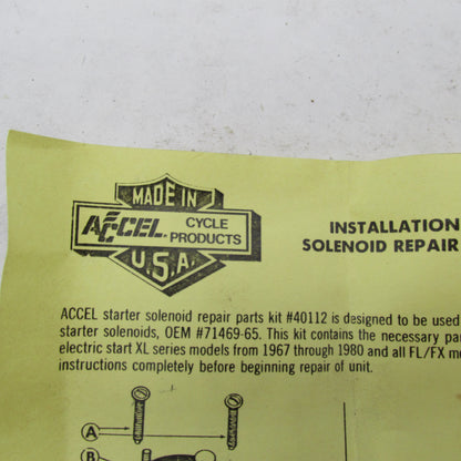 Accel OEM NOS Starter Solenoid Repair Kit Sprtstr 65-81 XL FX FL 71469